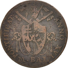 PAPAL STATES, Pius VII, Mezzo (1/2) Baiocco, 1816, Rome, KM:1278
