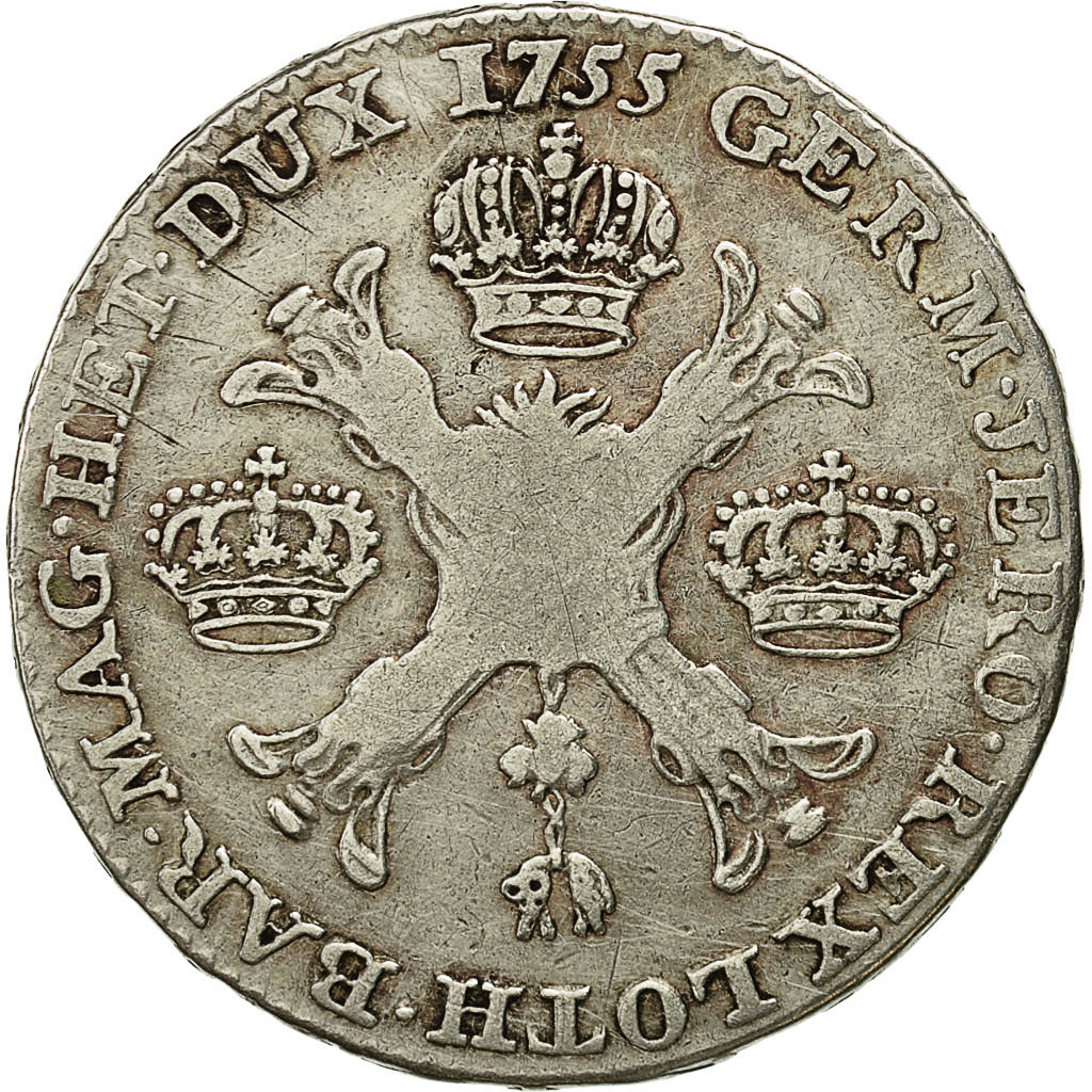 Coin, AUSTRIAN NETHERLANDS, Maria Theresa, 1/2 Kronenthaler, 1755, Antwerp