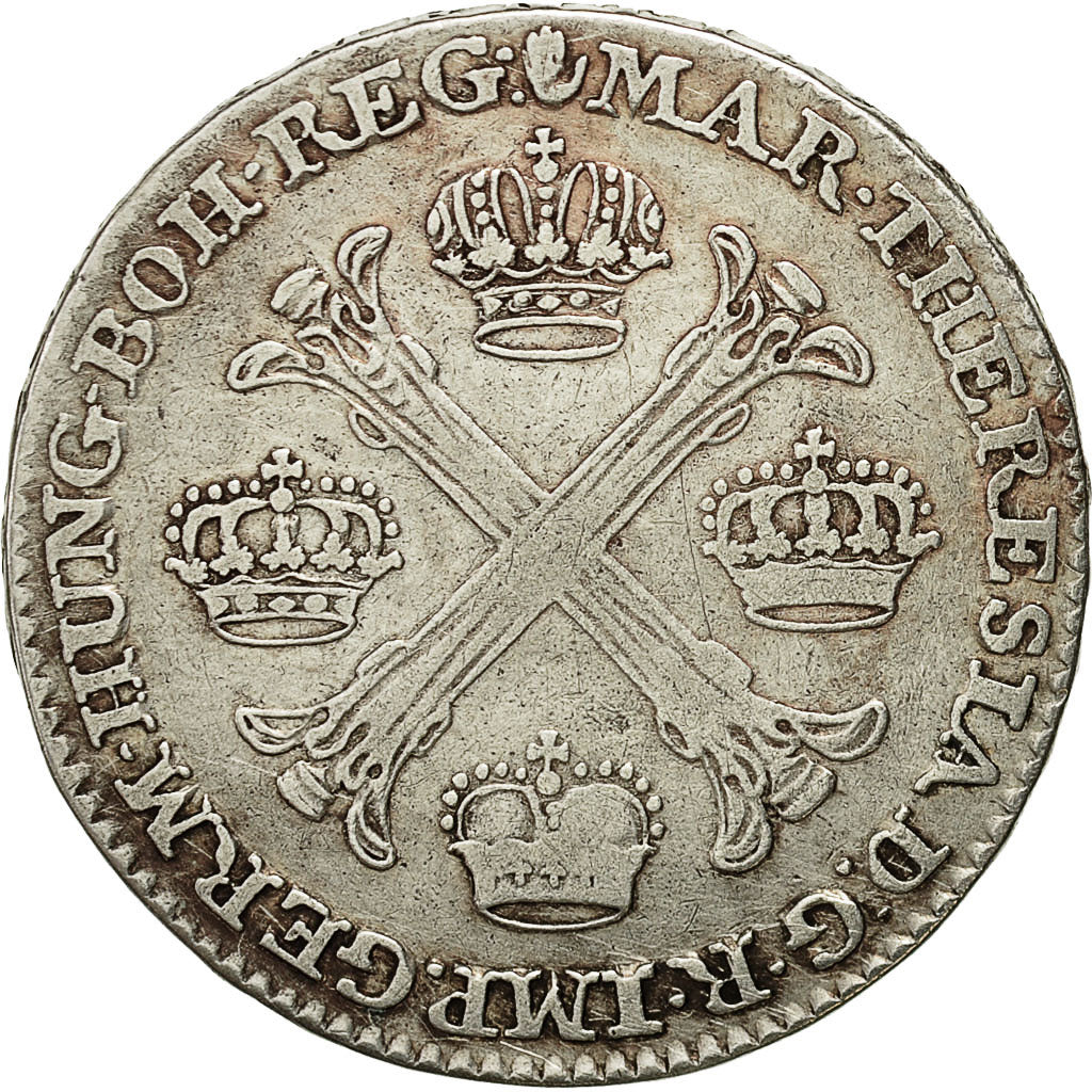 Coin, AUSTRIAN NETHERLANDS, Maria Theresa, 1/2 Kronenthaler, 1755, Antwerp