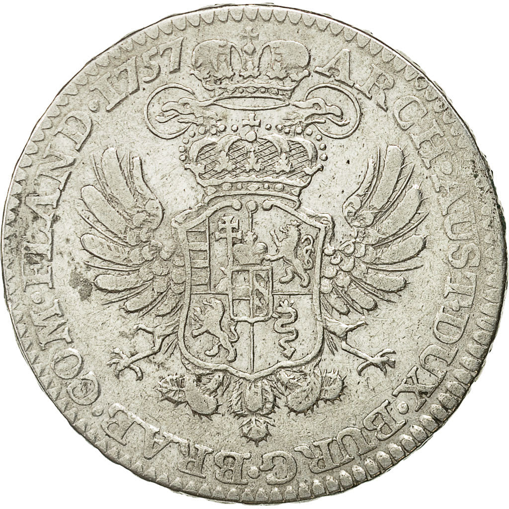 Coin, AUSTRIAN NETHERLANDS, Maria Theresa, 1/2 Kronenthaler, 1757, Antwerp