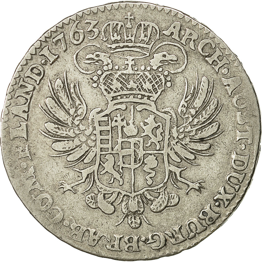 Coin, AUSTRIAN NETHERLANDS, Maria Theresa, 1/2 Kronenthaler, 1763, Bruxelles