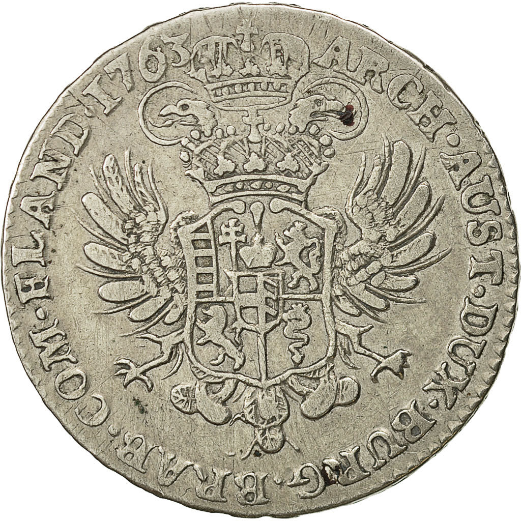 Coin, AUSTRIAN NETHERLANDS, Maria Theresa, 1/2 Kronenthaler, 1763, Bruxelles