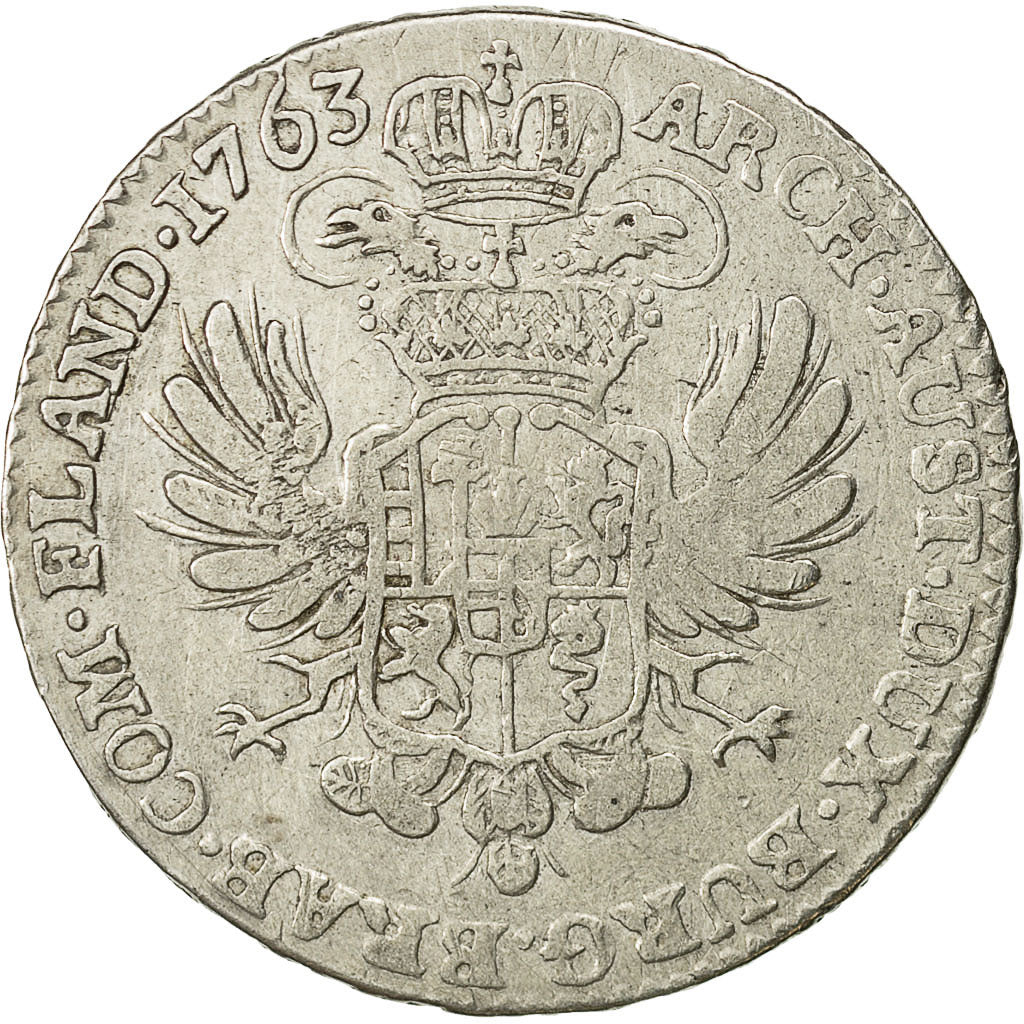 Coin, AUSTRIAN NETHERLANDS, Maria Theresa, 1/2 Kronenthaler, 1763, Bruxelles