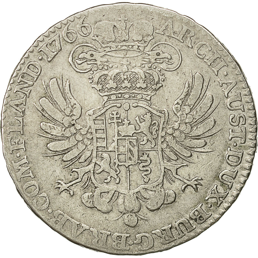 Coin, AUSTRIAN NETHERLANDS, Maria Theresa, 1/2 Kronenthaler, 1766, Bruxelles