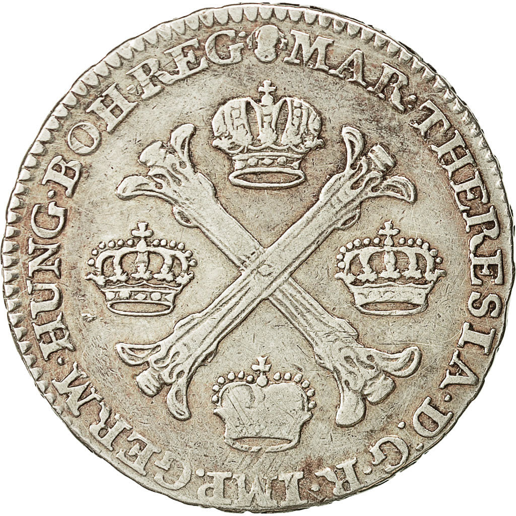 Coin, AUSTRIAN NETHERLANDS, Maria Theresa, 1/2 Kronenthaler, 1766, Bruxelles