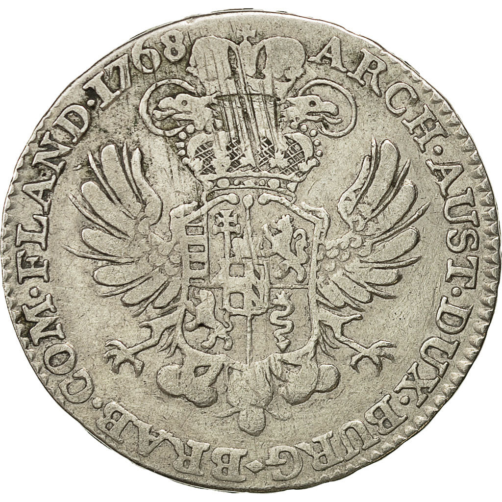 Coin, AUSTRIAN NETHERLANDS, Maria Theresa, 1/2 Kronenthaler, 1768, Bruxelles
