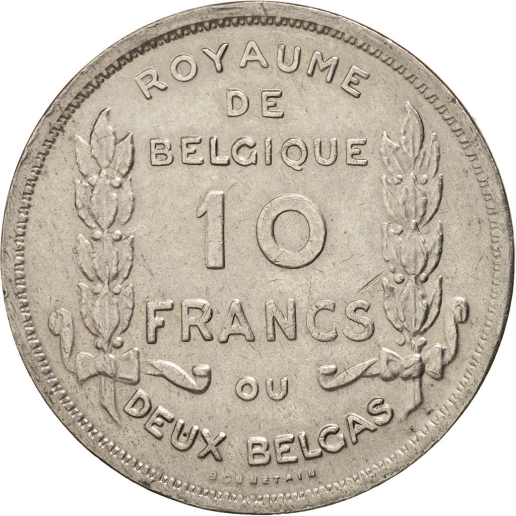 Munten, België, 10 Francs-10 Frank, Deux / Twee Belgas, 1930, PR, Nickel, KM:99