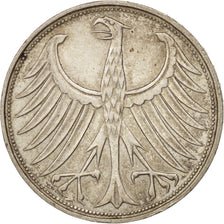 GERMANY - FEDERAL REPUBLIC, 5 Mark, 1965, Stuttgart, Silver, KM:112.1