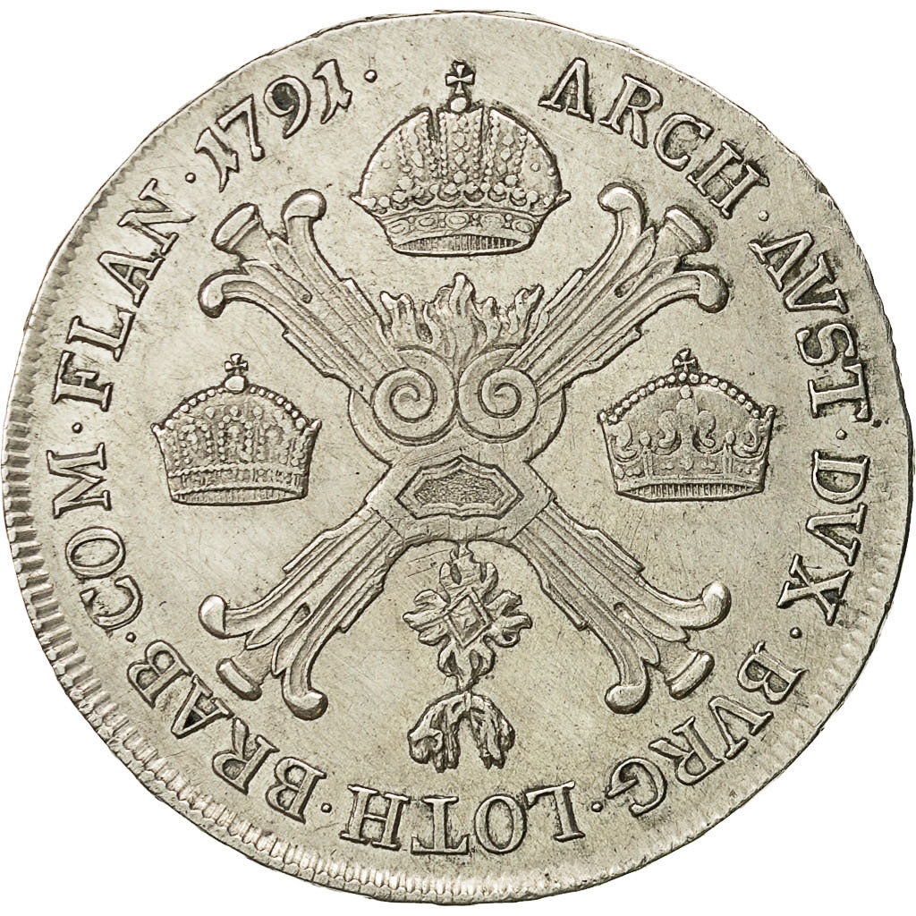 Coin, AUSTRIAN NETHERLANDS, Leopold II, 1/2 Kronenthaler, 1791, Günzburg