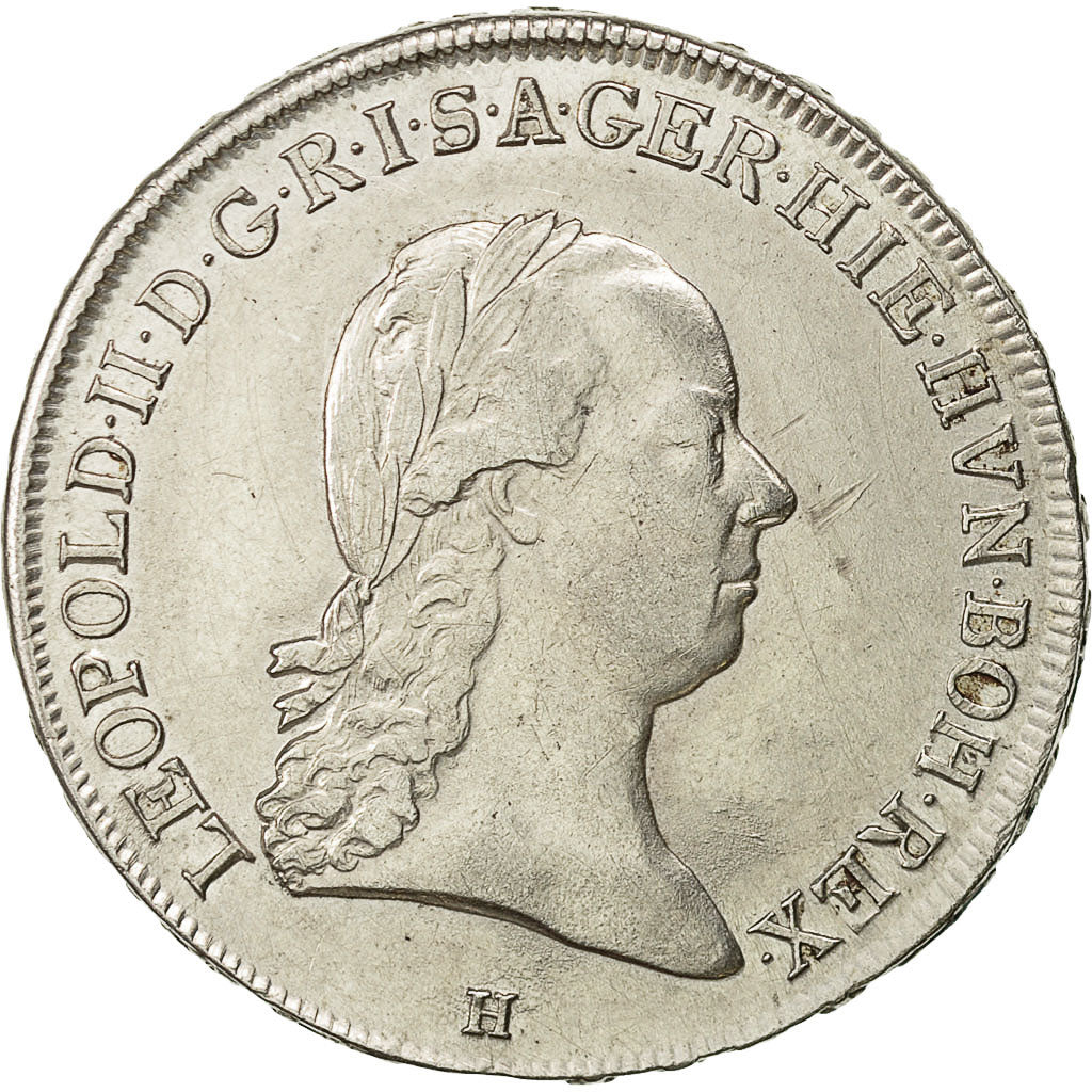 Coin, AUSTRIAN NETHERLANDS, Leopold II, 1/2 Kronenthaler, 1791, Günzburg