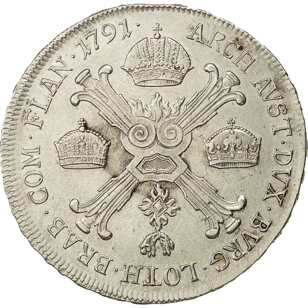 Coin, AUSTRIAN NETHERLANDS, Leopold II, 1/2 Kronenthaler, 1791, Günzburg