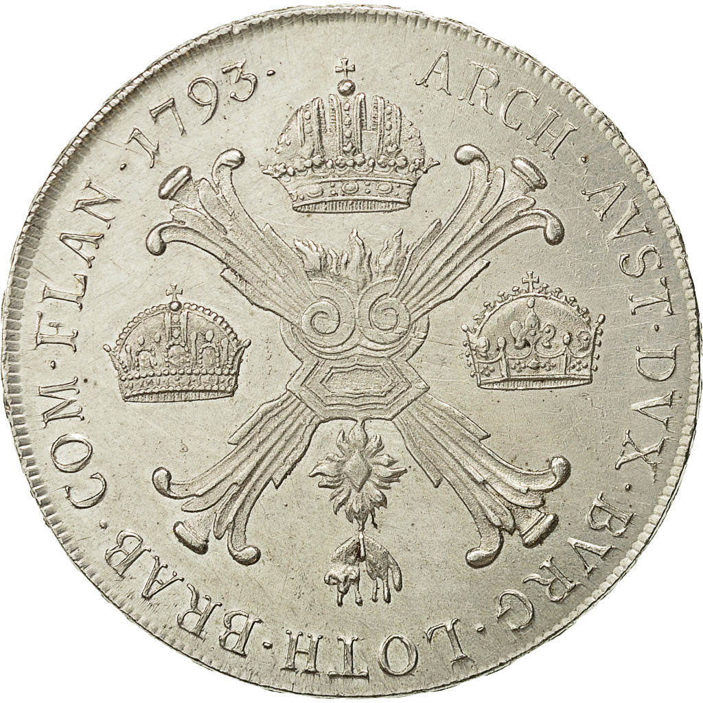 Coin, AUSTRIAN NETHERLANDS, Franz II, Kronenthaler, 1793, Vienne, AU(50-53)