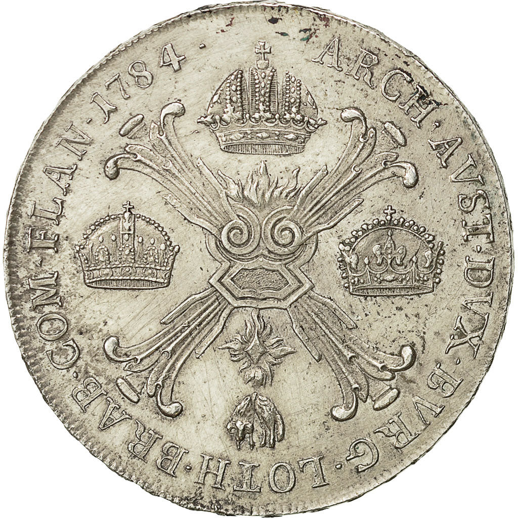 Coin, AUSTRIAN NETHERLANDS, Kronenthaler, 1784, Kremnitz, AU(50-53), Silver