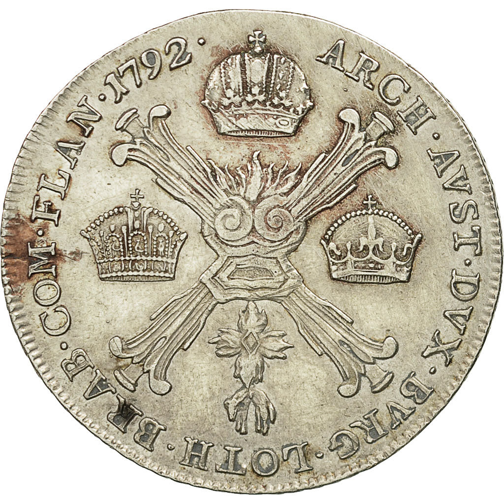 Moneta, Paesi Bassi austriaci, Leopold II, 1/4 Kronenthaler, 1792, Vienne, BB