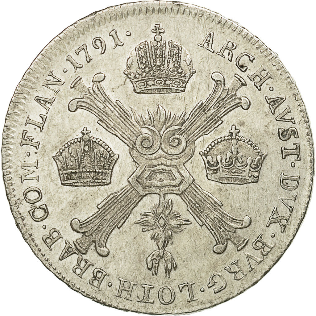 Coin, AUSTRIAN NETHERLANDS, Leopold II, 1/4 Kronenthaler, 1791, Kremnitz