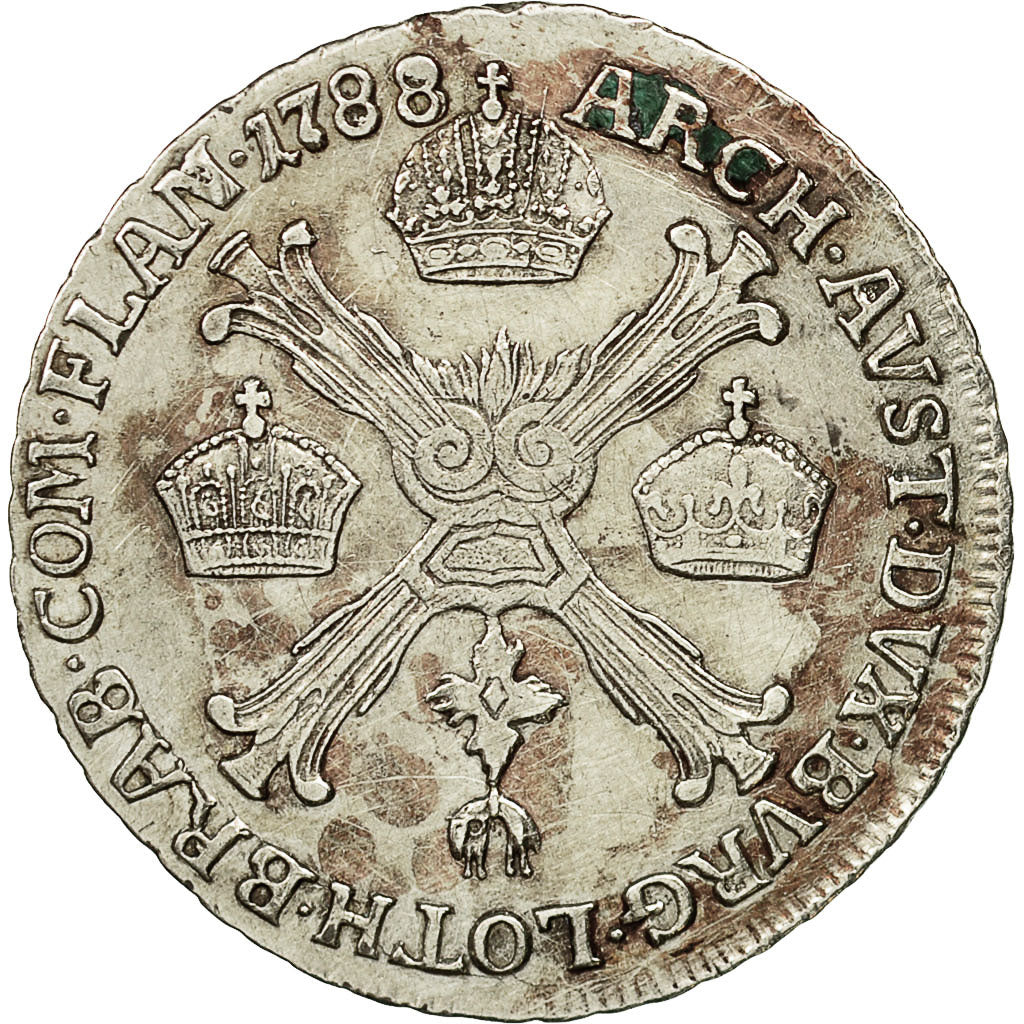 Coin, AUSTRIAN NETHERLANDS, Joseph II, 1/4 Kronenthaler, 1788, Günzburg