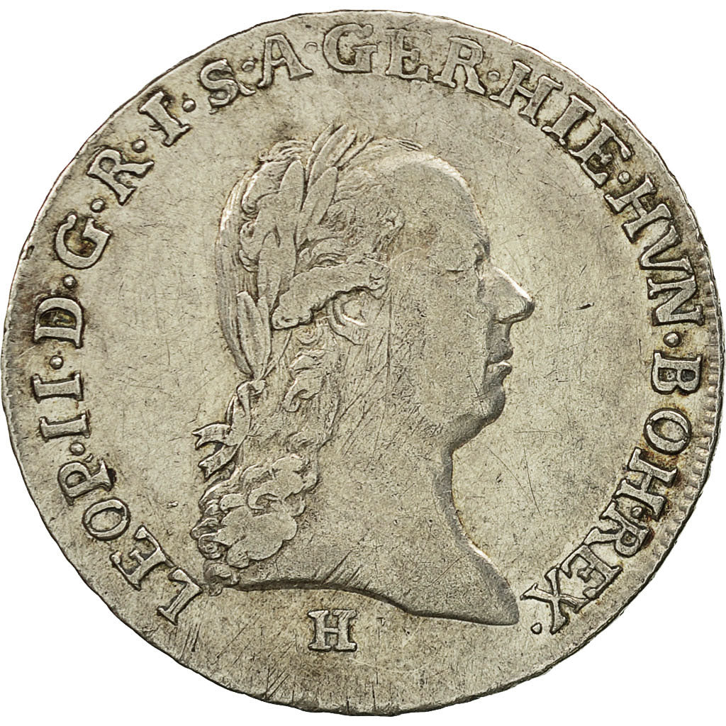Coin, AUSTRIAN NETHERLANDS, Leopold II, 1/4 Kronenthaler, 1791, Günzburg