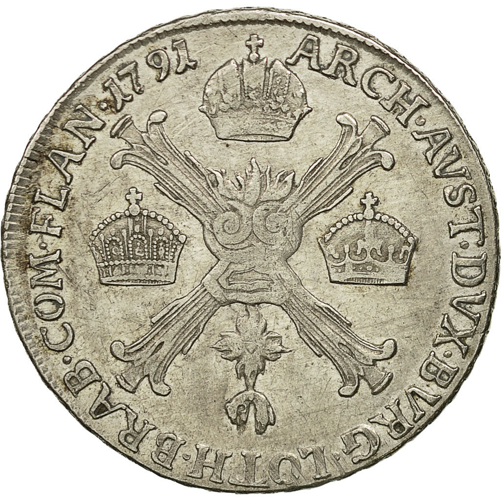 Coin, AUSTRIAN NETHERLANDS, Leopold II, 1/4 Kronenthaler, 1791, Günzburg
