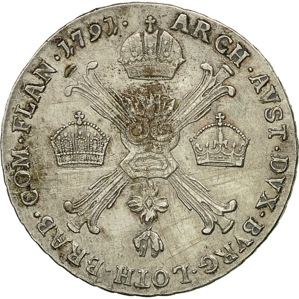 Münze, AUSTRIAN NETHERLANDS, Leopold II, 1/4 Kronenthaler, 1791, Günzburg, SS