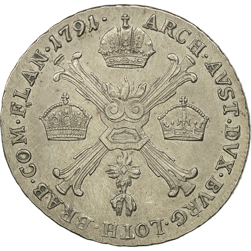 Monnaie, AUSTRIAN NETHERLANDS, Leopold II, 1/4 Kronenthaler, 1791, Günzburg