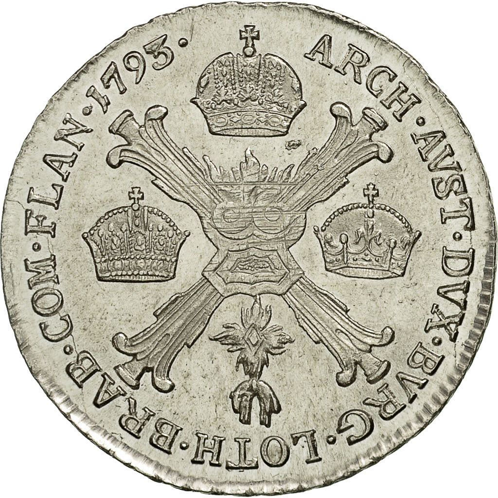 Moneta, Paesi Bassi austriaci, Franz II, 1/4 Kronenthaler, 1793, Kremnitz, SPL-