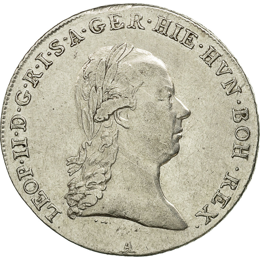 Moneta, Paesi Bassi austriaci, Leopold II, 1/4 Kronenthaler, 1792, Vienne, BB