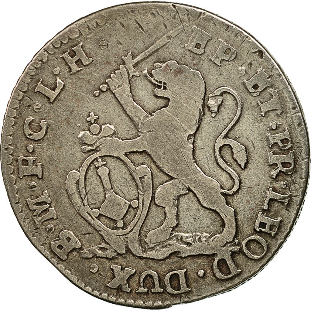 Coin, LIEGE, John Theodore, 2 Escalin, 1754, Liege, VF(20-25), Silver, KM:161
