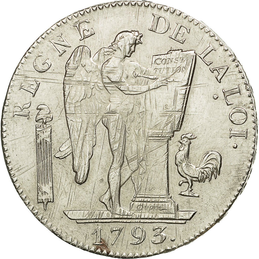Coin, France, Écu de 6 livres françoise, 6 Livres, 1793, Paris, EF(40-45)