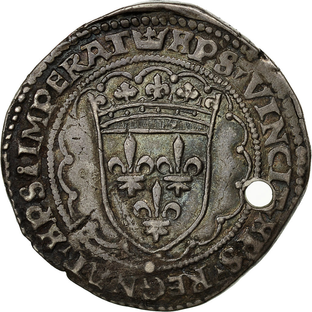 Munten, Frankrijk, François Ier, François Ier, Teston, Rouen, ZF+, Zilver
