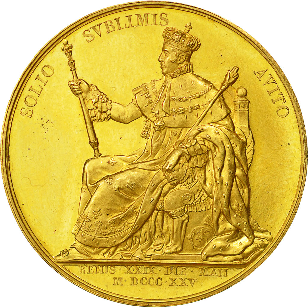 France, Medal, Royal, Sacre de Charles X Reims, Charles X, History, 1825
