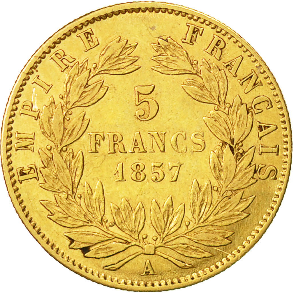 Munten, Frankrijk, Napoleon III, Napoléon III, 5 Francs, 1857, Paris, ZF+