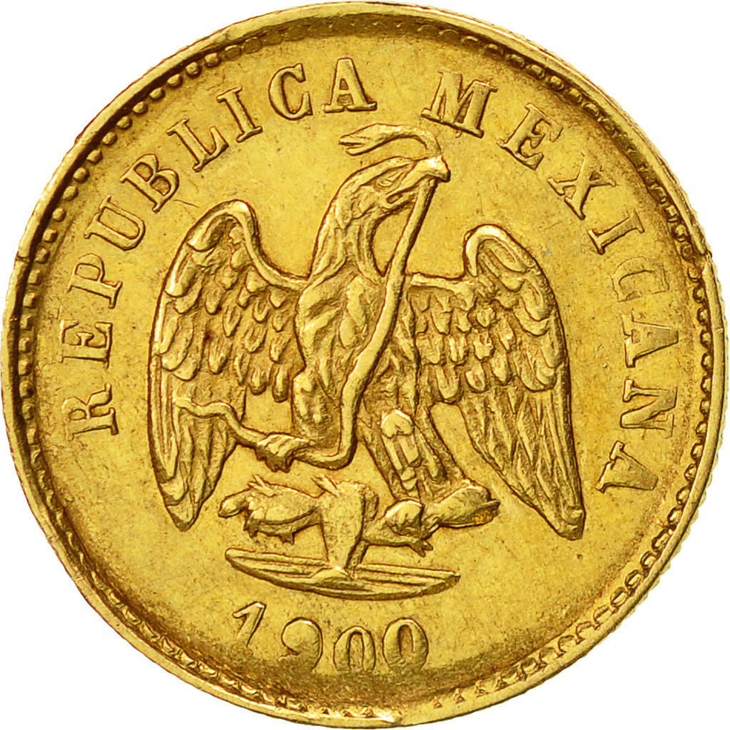 Coin, Mexico, Peso, 1900, Mexico City, AU(55-58), Gold, KM:410.5