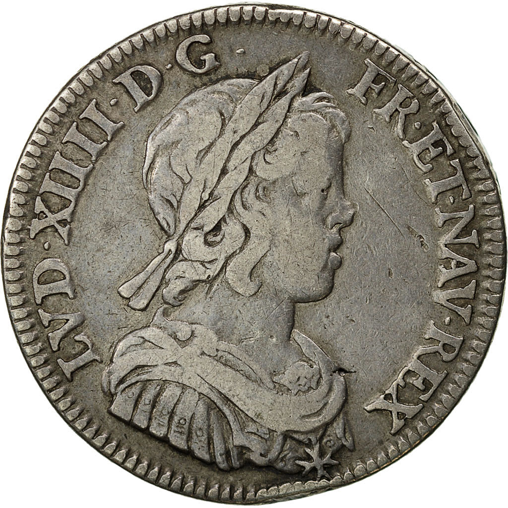 Coin, France, Louis XIV, 1/4 Ecu, 1644, Paris, VF(30-35), Silver, KM:P61