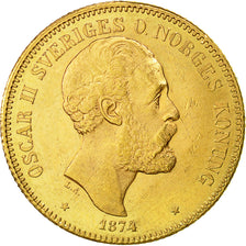 Coin, Sweden, Oscar II, 20 Kronor, 1874, AU(55-58), Gold, KM:733