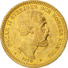 Coin, Sweden, Oscar II, 20 Kronor, 1879, AU(55-58), Gold, KM:748