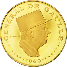 Coin, Chad, De Gaulle, 10000 Francs, Undated (1970), MS(63), Gold, KM:11