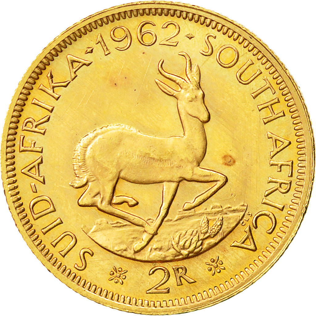 Coin, South Africa, 2 Rand, 1962, AU(55-58), Gold, KM:64