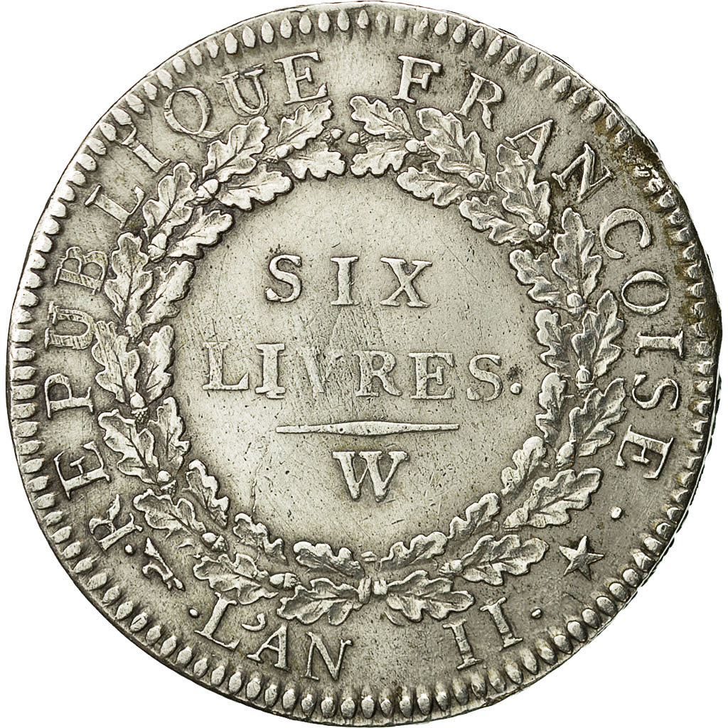 Moneta, Francia, Écu de 6 livres françoise, 6 Livres, 1793, Lille, BB