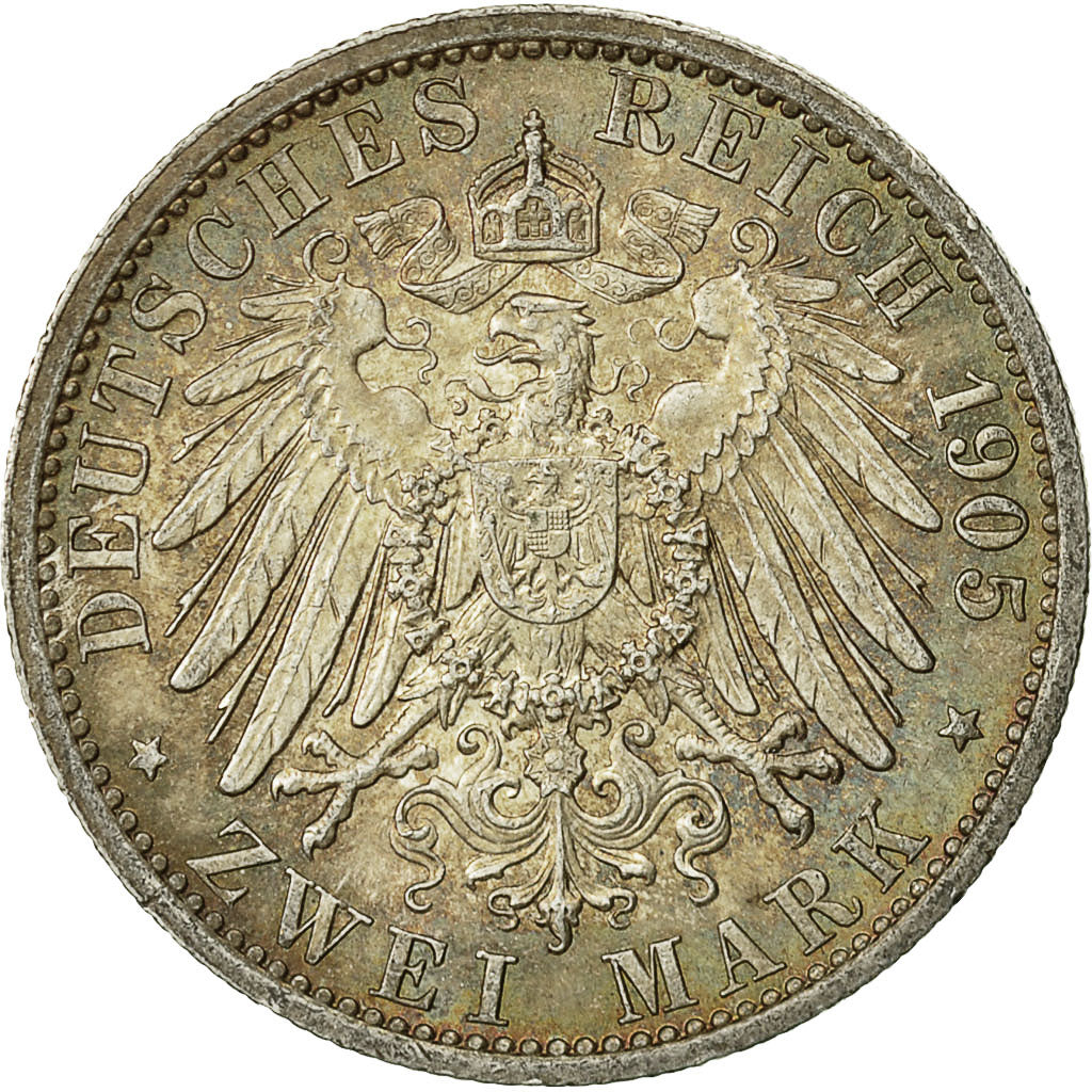Moneta, Landy niemieckie, PRUSSIA, Wilhelm II, 2 Mark, 1905, Berlin, AU(55-58)