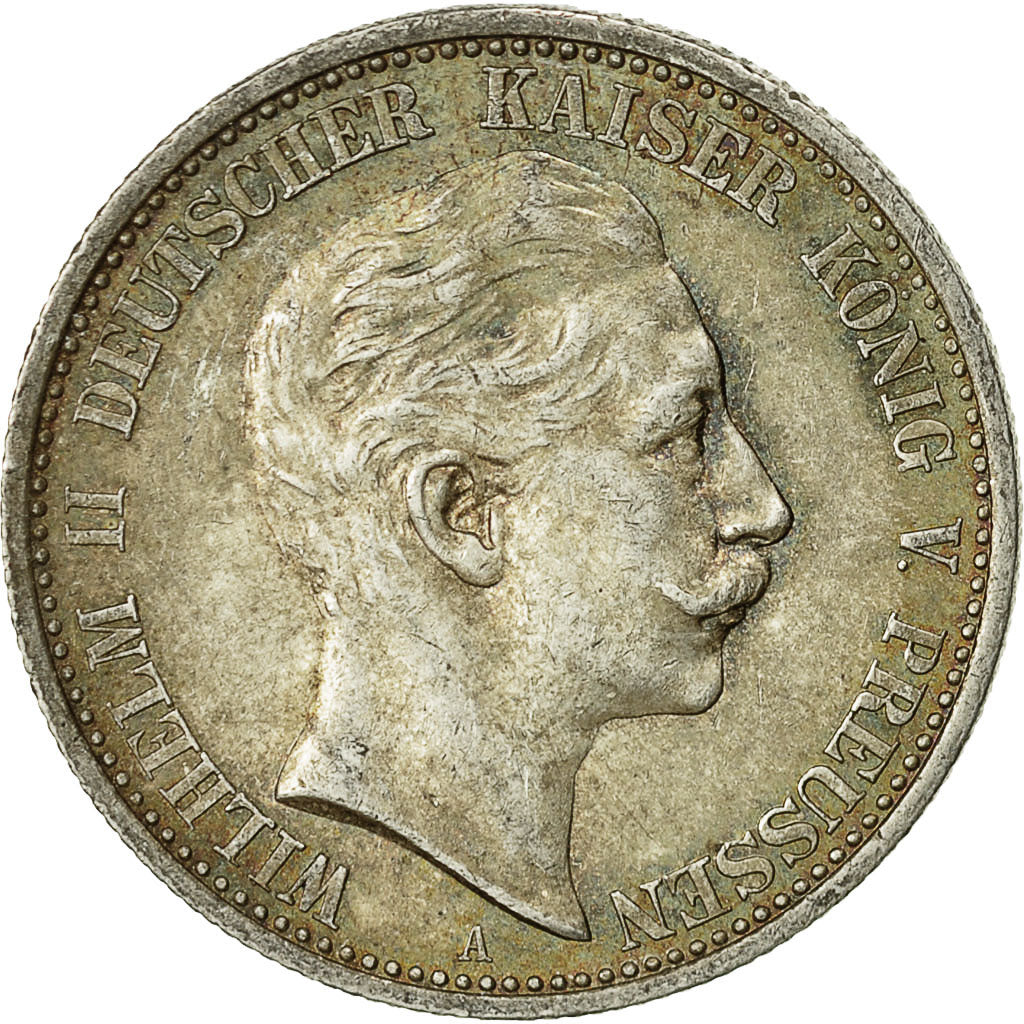 Munten, Duitse staten, PRUSSIA, Wilhelm II, 2 Mark, 1905, Berlin, PR, Zilver
