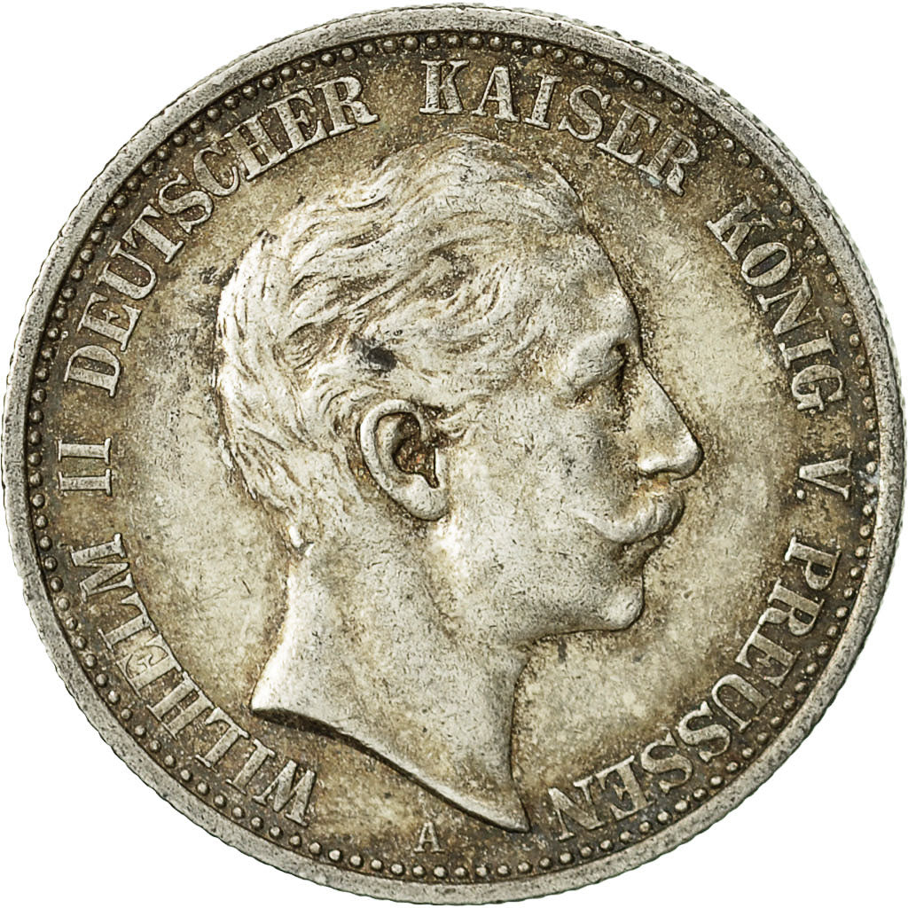 Coin, German States, PRUSSIA, Wilhelm II, 2 Mark, 1905, Berlin, AU(50-53)