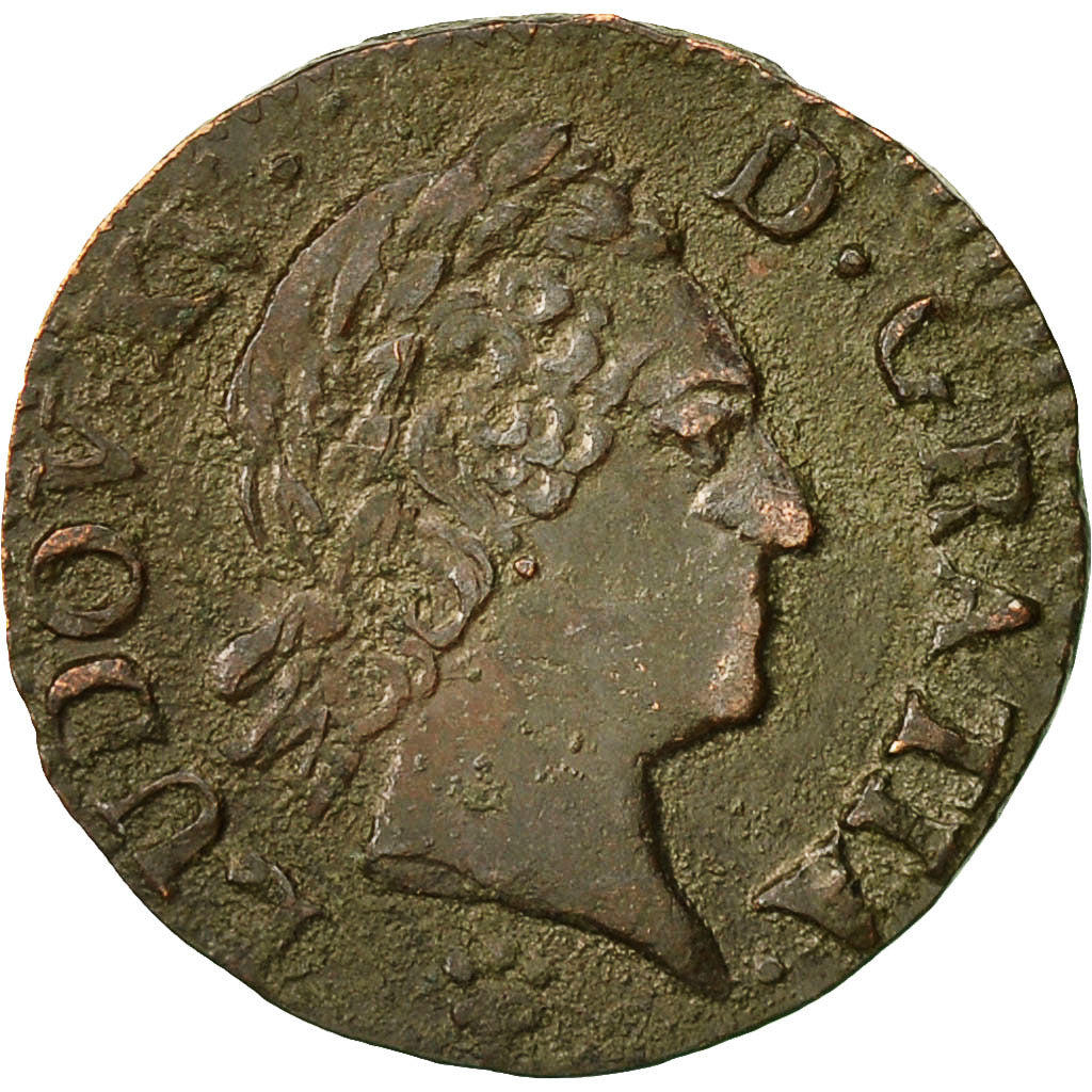 Monnaie, France, Louis XV, Liard à la vieille tête, Liard, 1771, Reims, TB+