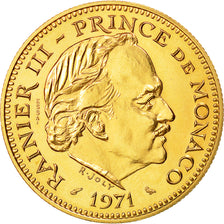 Coin, Monaco, 5 Francs, 1971, MS(65-70), Gold, KM:E60, Gadoury:MC 153