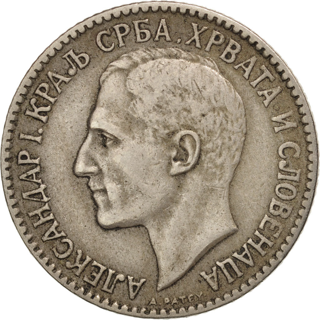 Iugoslavia, Alexander I, Dinar, 1925, Poissy, BB, Nichel-bronzo, KM:5