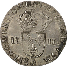 Munten, Frankrijk, Henri IV, Henri IV, 1/4 Ecu, 1590, Compiègne, ZF, Zilver