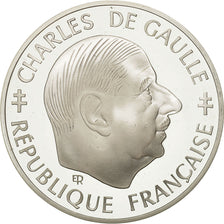 Münze, Frankreich, Charles de Gaulle, Franc, 1988, UNZ, Silber, KM:978