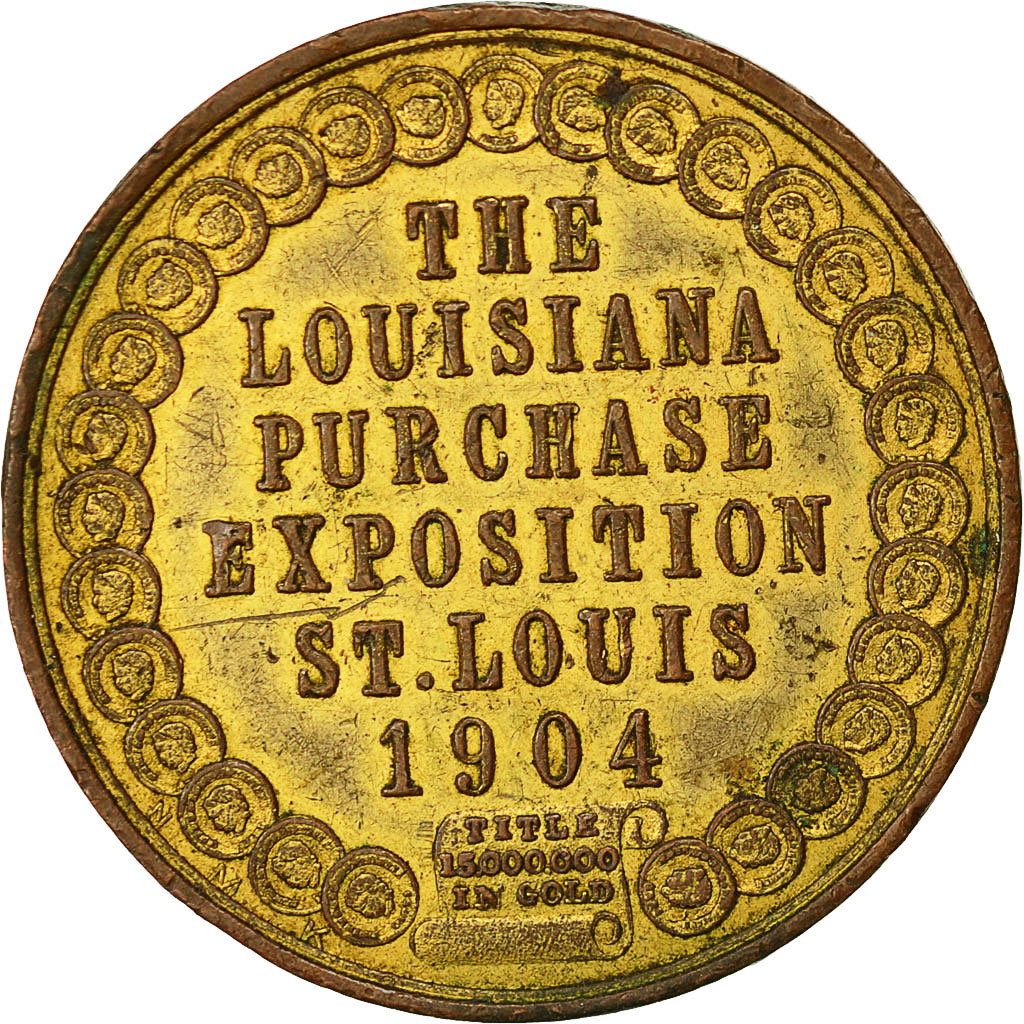 États-Unis, Medal, Exposition Saint Louis, Arts & Culture, 1904, TTB+, Laiton