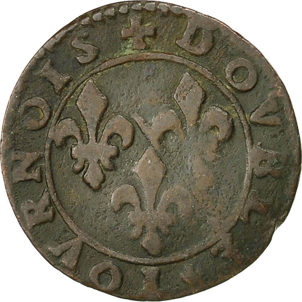 Monnaie, France, CHATEAU-RENAUD, François de Bourbon, Double Tournois, TB