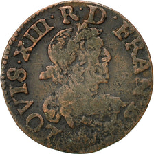 Coin, France, Louis XIII, Double Tournois, 1640, F(12-15), Copper