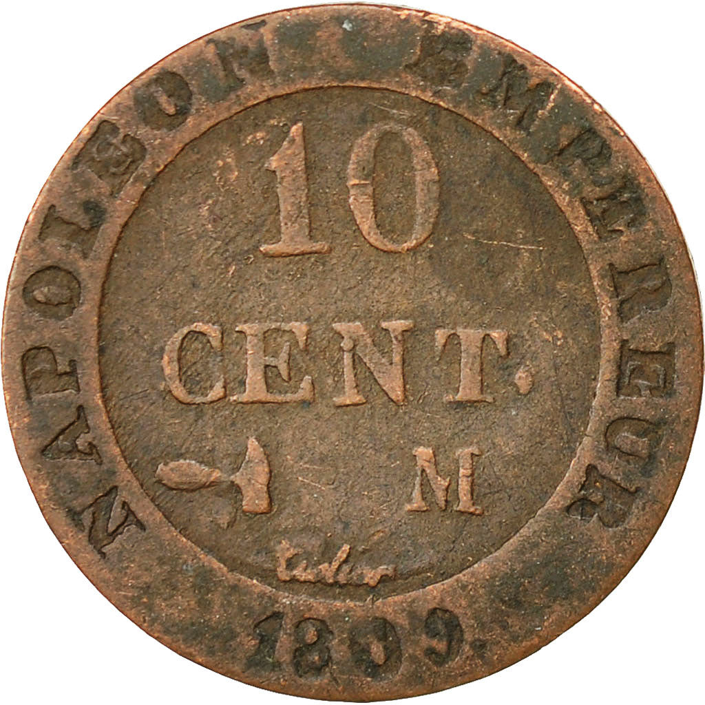 Monnaie, France, Napoléon I, 10 Centimes, 1809, Toulouse, B+, Billon, KM:676.6